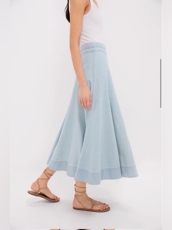 Tuckernuck Light Wash Blue Denim Brynn Panelled Maxi Skirt Size:0 NWT - Picture 3 of 10